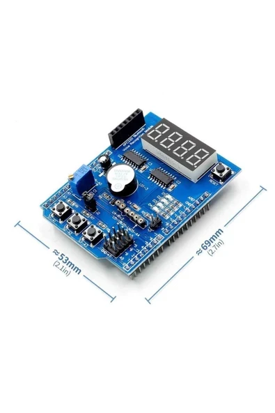 Devremarkt  Multi Çok Fonksiyonlu Shield 7 Segment Buzer Button Pot Servo Analog Ds18b20 Lm35 ürün görseli 1