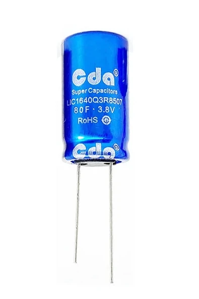 Devremarkt 80F 3.8V 3A Süpercap 10x20mm DIP Süper Kapasitör Enerji Depolama Güneş Rüzgar Akü Batarya Güç ürün görseli 1