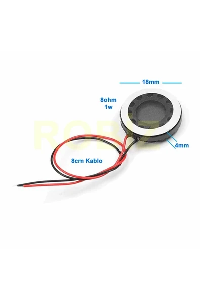 Devremarkt Hoparlör 1W 8ohm 18mm Yuvarlak 8cm Kablolu Mini 1.8cm Speaker Ses Müzik Amfi Ürün Müze Otomobil ürün görseli 1