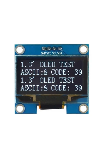 Devremarkt 1.3 Inch Iıc Mavi Oled Lcd Modül I2c Seri 1.3” Ssh1106 Dc 3.3v 5v 128x64 Pixel Grafik ürün görseli 1