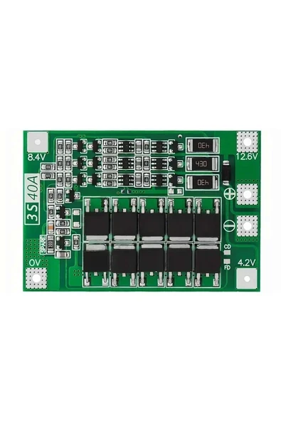 Devremarkt 3S 40A Bms Balans Lityum Batarya Koruma Kartı  3 Seri Hücreli Pil Li-ion 18650 12.6V ürün görseli 1