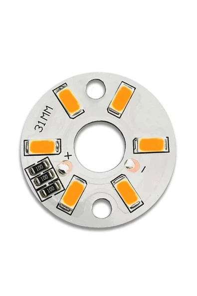 Devremarkt 5730 5v 3w 31mm Sarı Led Modül Aluminyum Pcb 6 Led Lamba Aydınlatma Işık ürün görseli 1