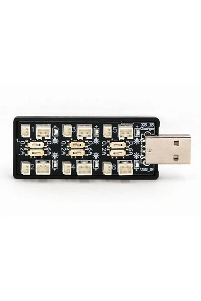 Devremarkt 6 Kanal Usb 3.7V Lityum Pil Şarj Kartı 0.6A / 0.2A 2mm ve 1.25mm Jst-Ph Soket RC Oyuncak Model ürün görseli 1