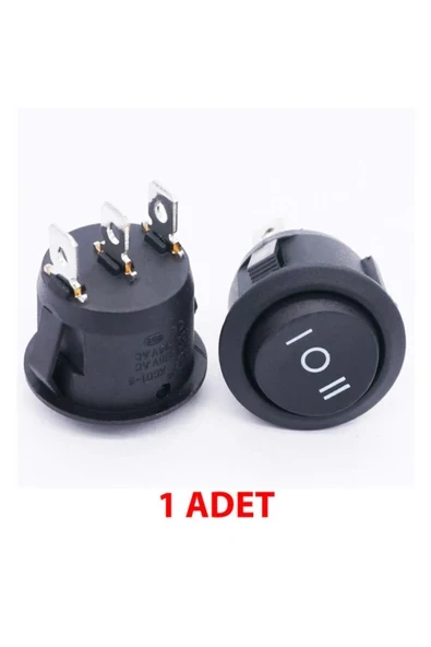 Devremarkt 23mm Yuvarlak 3 Pin Anahtar Mini Buton Siyah Mini Plastik ürün görseli 1