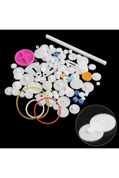 Devremarkt  85 Parça Plastik Dişli Seti (oyuncak - Tekerlek - Mil - Çark) - Resim 2