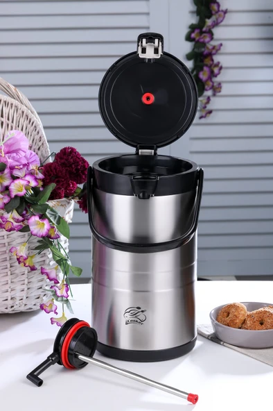 Cooker CKR-2008 3.5 lt Pompalı Çelik Termos - Resim 7