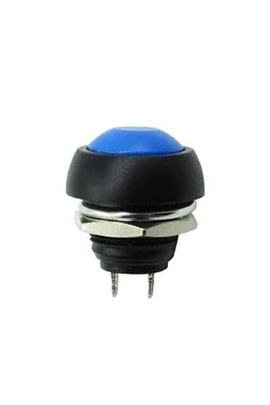 Devremarkt 12mm PBS-33B 2 Pin Push Buton Mavi ON OFF 1A 250V Mini Yuvarlak Su Geçirmez Anahtar ürün görseli 1