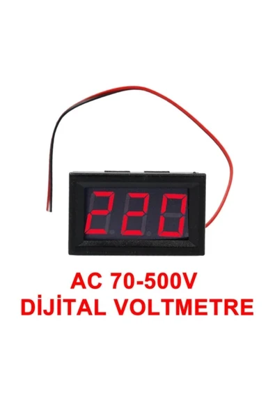 Devremarkt Devremarkt 0.56' Ac 70-500v Dijital Kırmızı Voltmetre Iki Telli Panel Tip 70v-500v Kırmızı Voltmetre ürün görseli 1