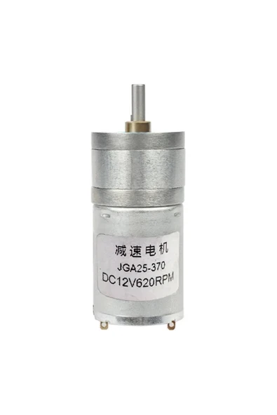 Devremarkt 12v 620rpm Jga25-370 Redüktörlü Dc Motor Metal Dişli Yüksek Tork Kuvvet 25mm Robot Oyuncak ürün görseli 1