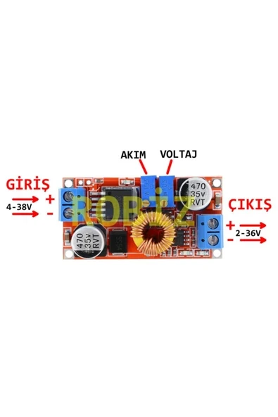 Devremarkt Xl4015 Voltaj Ve Akımı Ayarlanabilir Güç Kaynağı 4-38v To 2-36v ürün görseli 1