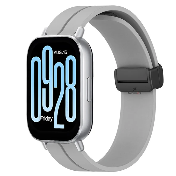 Redmi Watch 5 Active Redmi 5 Lite Uyumlu Kordon Kordon Manyetik Tokalı Yumuşak Soft Silikon Kordon  Gri ürün görseli 1
