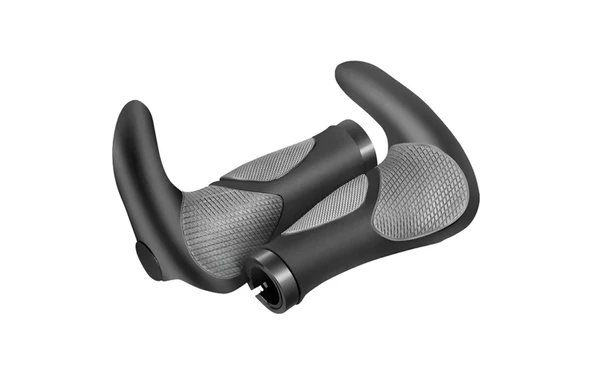 BİKE SKY BRIVIGA - 135mm Siyah-Gri Alüminyum Bisiklet Gidon Ergonomik Elcik ( 1.Sınıf KALİTE ) ürün görseli 1