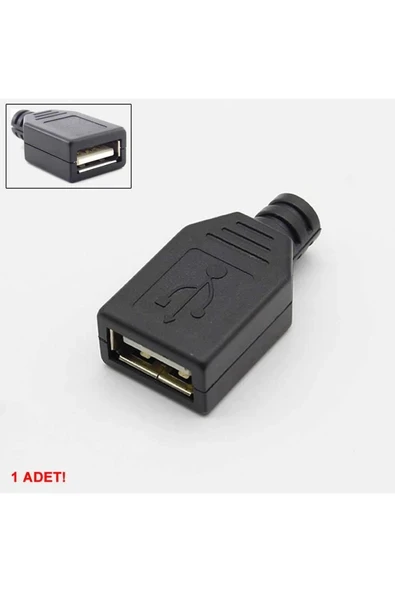 Devremarkt Kutulu Usb Type A Dişi Soket Usb 2.0 4 Pin Plastik Kapak Dıy Tip Elektronik ürün görseli 1