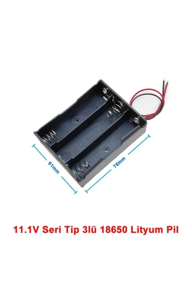 Devremarkt 18650 3lü Pil Kutusu Seri 3 Adet 11.1v Seri Lityum Lion Batarya Yuvası Mobil Güç Kaynağı Powerbank ürün görseli 1