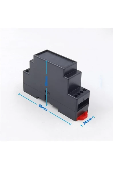 Devremarkt Ray Tip Siyah Plastik Kutu 24 X 59 X 88mm Elektronik Devre Proje Prototip Sigorta Röle Otomasyon ürün görseli 1