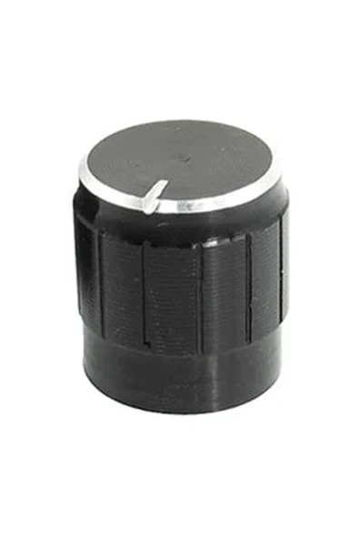 Devremarkt Alüminyum Pot Başlığı 6mm Tırtıklı Mil 6mm Siyah Metal Potansiyometre Rotary Enkoder Ses Voltaj ürün görseli 1