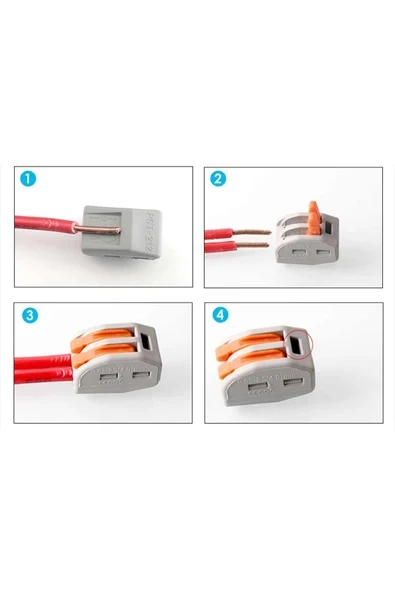 Devremarkt 2li Kolay Kablo Tel Birleştirici Konnektör Vidasız Klemens 250v 32a 1mm/4mm Elektrik Kablo Bağlantı ürün görseli 1