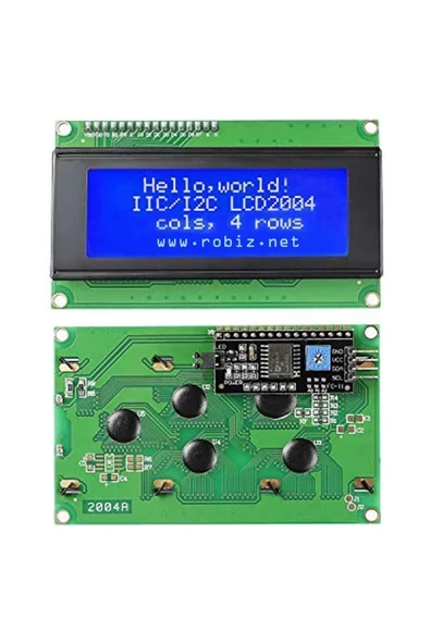 Devremarkt  Iıc I2c Seri 2004a 4x20 Mavi Karakter Lcd Modül Display Ekran 5v Beyaz Arka Işık 20x4 20 X 4 ürün görseli 1