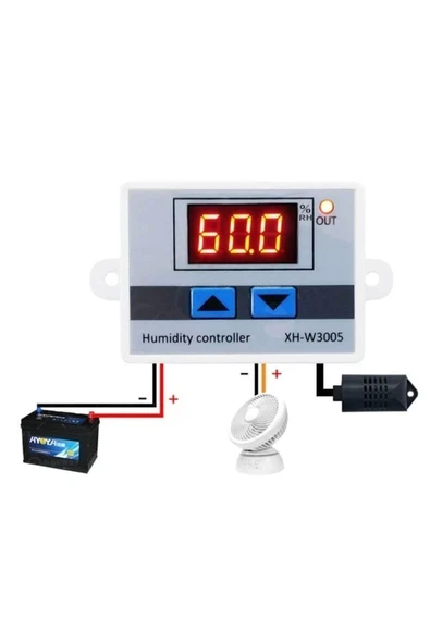 Devremarkt Xh-w3005 12v 120w Dijital Nem Kontrol Seralar Kuluçka Makineleri ürün görseli 1