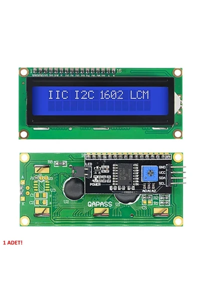 Devremarkt Iıc I2c Seri 1602a 2x16 Mavi Karakter Lcd Modül Display Ekran 5v Beyaz Arka Işık 16x2 ürün görseli 1