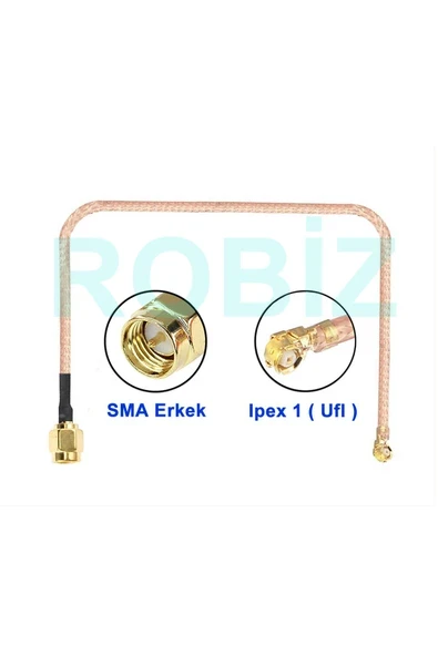 Devremarkt 15cm Sma Erkek Ipex1 Mhf1 RF Bağlantı Kablosu Altın Kaplama Soket Konnektör Koaksiyel Kablo UFL ürün görseli 1