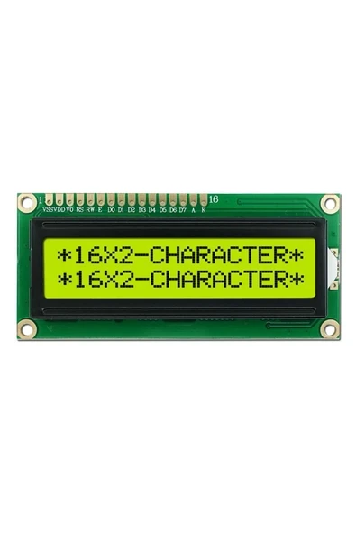 Devremarkt 1602a 2x16 Yeşil Karakter Lcd Modül Display Ekran 5v Beyaz Arka Işık 16x2 16 X 2 Standart Sol Üst ürün görseli 1