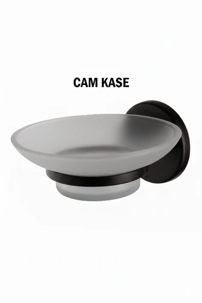 Sabunluk Cam Kaseli Siyah Renk ürün görseli 1