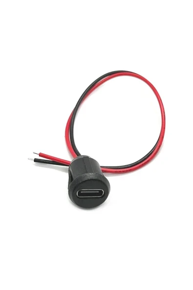 Devremarkt Type C Panel Montaj Dişi Soket 2 Pin 15cm Kablolu Uzatma USB 3.1 Konnektör Araba Kamera Oyuncak ürün görseli 1