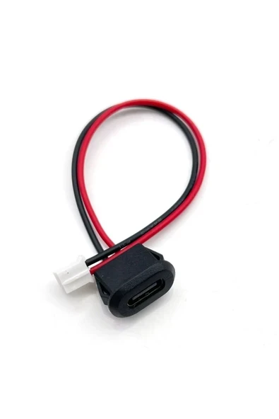 Devremarkt Type C Panel Montaj Dişi Soket 2 Pin 10cm Kablolu Uzatma Konnektör Araba Kamera Oyuncak Telefon Şarj ürün görseli 1