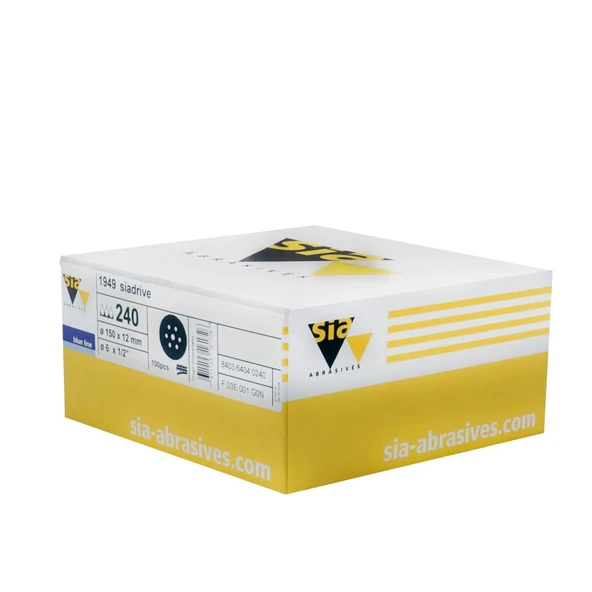 Sia 1949 Hookit Zımpara 150 mm 150 Kum – Ahşap Yüzeyler İçin Profesyonel Cırtlı Zımpara Diski 50 Adet Set ürün görseli 1