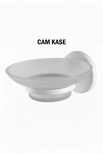 Sabunluk Cam Kaseli Beyaz Renk ürün görseli 1