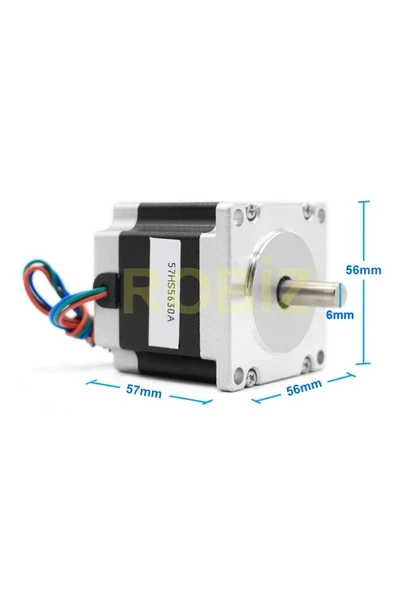 Devremarkt 57hs5630 Nema 23 Step Motor 1.1nm 2.7v 3a 6mm D Mil 2 Faz 1.8 Derece 200 Adıım 3d Yazıcı ürün görseli 1