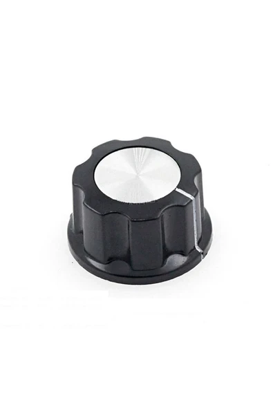Devremarkt Plastik Pot Başlığı 16mm Siyah Gümüş Rotary Enkoder Ses Kontrol ürün görseli 1