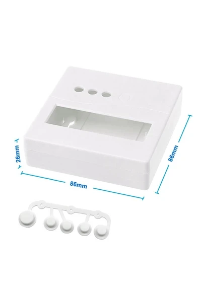 Devremarkt Plastik Proje Kutusu 86x86mm Beyaz Duvara Yüzeye Montaj Tip 1602 Lcd 3 Buton Elektronik Devre ürün görseli 1