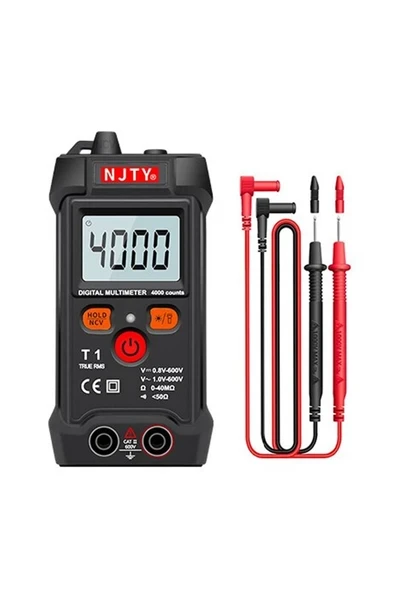 Devremarkt NJTY T1 Dijital Multimetre True Rms Ncv 600v Mini Cep El Tipi Voltmetre Ac Dc Voltaj Direnç Buzzer ürün görseli 1