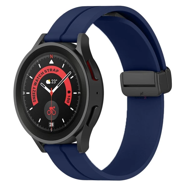 Huawei Watch GT5 46mm Uyumlu Kordon Manyetik Tokalı Yumuşak Soft Silikon Kordon  Lacivert ürün görseli 1