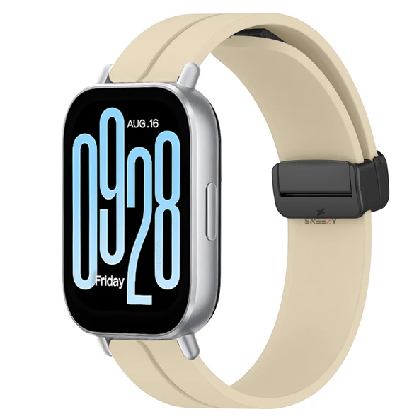 Redmi Watch 5 Active Redmi 5 Lite Uyumlu Kordon Kordon Manyetik Tokalı Yumuşak Soft Silikon Kordon  Krem ürün görseli 1