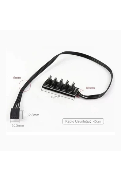 Devremarkt 40cm 5li Fan Port Çoğaltıcı Kart Cpu Soğutucu Güç Hub Uzatma ürün görseli 1