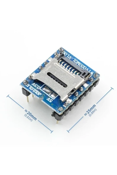 Devremarkt Wtv020 Mini Mp3 Wav Player Modülü Micro Sd 1g Tf Kart Ses Müzik Çalma Kartı16 Bit Pwm Dac 3w ürün görseli 1