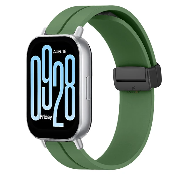 Redmi Watch 5 Active Redmi 5 Lite Uyumlu Kordon Kordon Manyetik Tokalı Yumuşak Soft Silikon Kordon  Koyu Yeşil ürün görseli 1