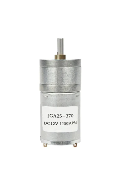 Devremarkt 12v 1200rpm Jga25-370 Redüktörlü Dc Motor Metal Dişli Yüksek Tork Kuvvet 25mm Robot Oyuncak ürün görseli 1