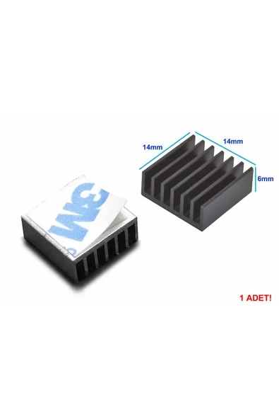 Devremarkt 14x14x6mm Aluminyum Soğutucu Siyah M3 Yapıştırma Etiketli Raspberry Xbox Chipset Ekran Kartı Ram ürün görseli 1