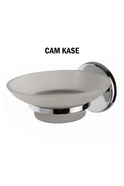 Sabunluk Cam Kaseli Krom Renk ürün görseli 1