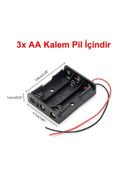 Devremarkt 3'lü Aa Kalem Pil Kutusu Yuvası 4.5v Kablolu Kalem Pil Tutucu ürün görseli 1