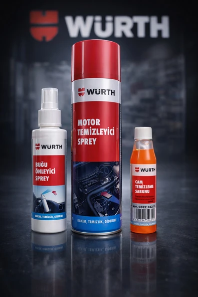 Würth Motor Temizleme Spreyi 500 ML Buğu Önleyici 150 ML Cam Temizleme Sabunu ürün görseli 1