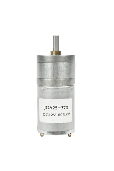Devremarkt 12v 60rpm Jga25-370 Redüktörlü Dc Motor Metal Dişli Yüksek Tork Kuvvet 25mm Robot ürün görseli 1