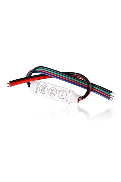 Devremarkt 3 Tuşlu Rgb Led Dimmer Dc 12v 3a Renk Hız Parlaklık Ayarı Ortak Anot 20 Renk 19 Mod Hafıza 5050 ürün görseli 1