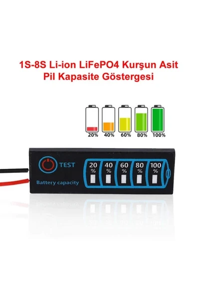 Devremarkt 5-30v Pil Kapasite Göstergesi 2s / 8s Li-ion Lifepo4 Kurşun Asit Batarya Akü Seviye Kapasite ürün görseli 1