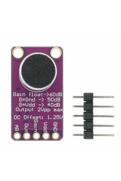 Devremarkt Max9814 Amplikatörlü Analog Mikrofon Modülü Stabil Otomatik 60db Kazanç Kontrol ürün görseli 1