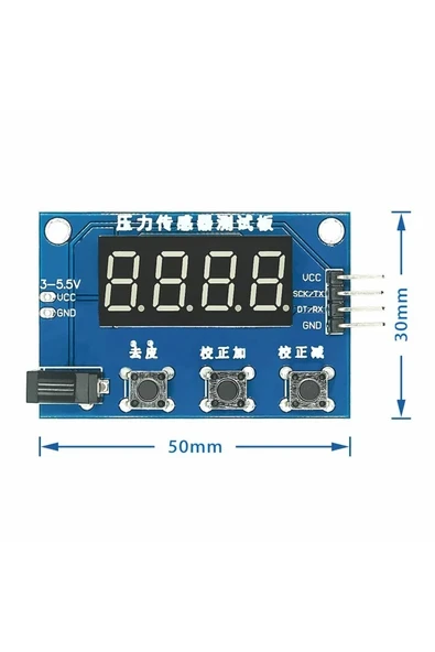 Devremarkt HX711 Gösterge Modülü  Elektronik Tartı 5/10 Kg Ağırlık Sensör Hassas Ölçüm Dijital Ekran Load Cell ürün görseli 1